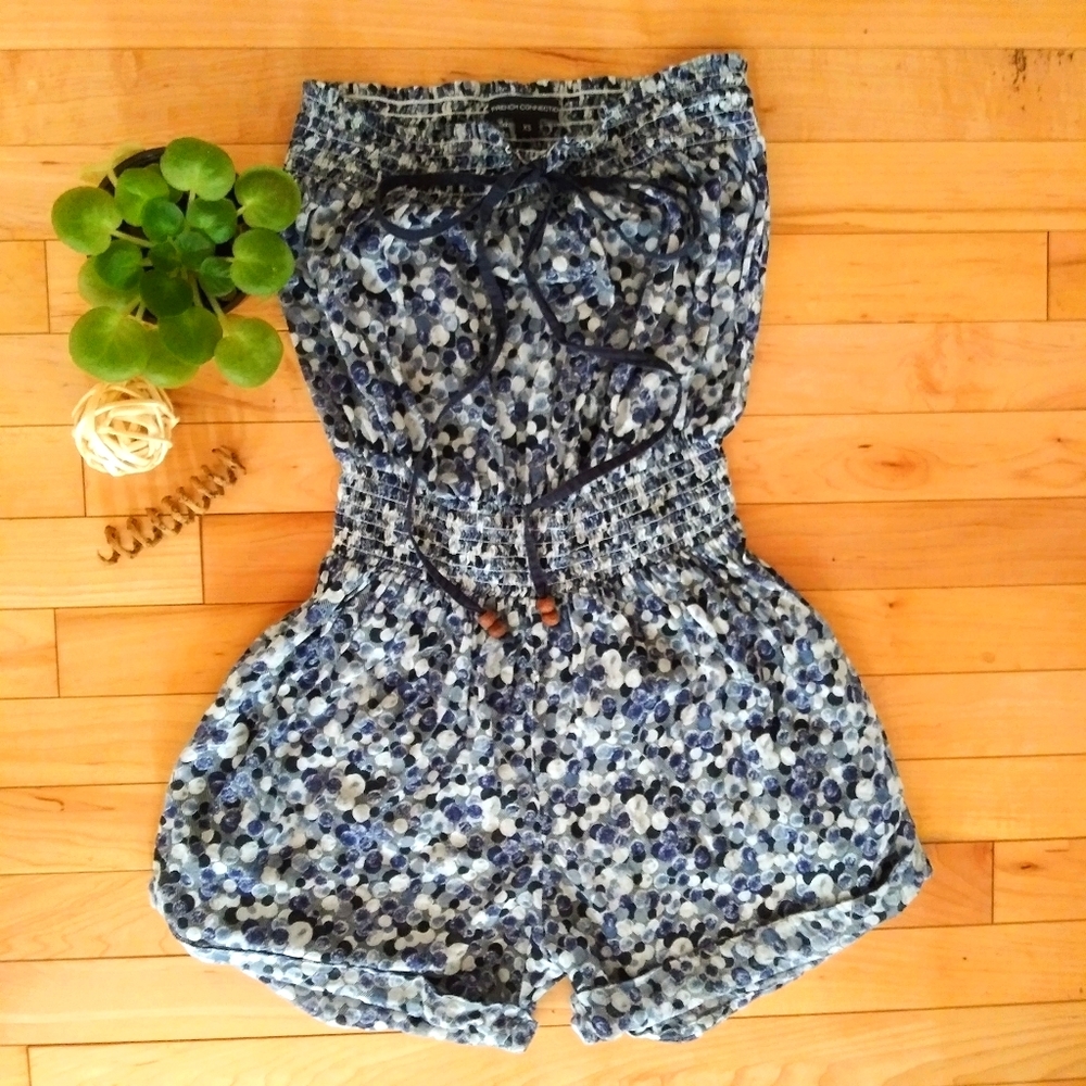 French Connection Polka Dot Romper Short Suit Sz S
